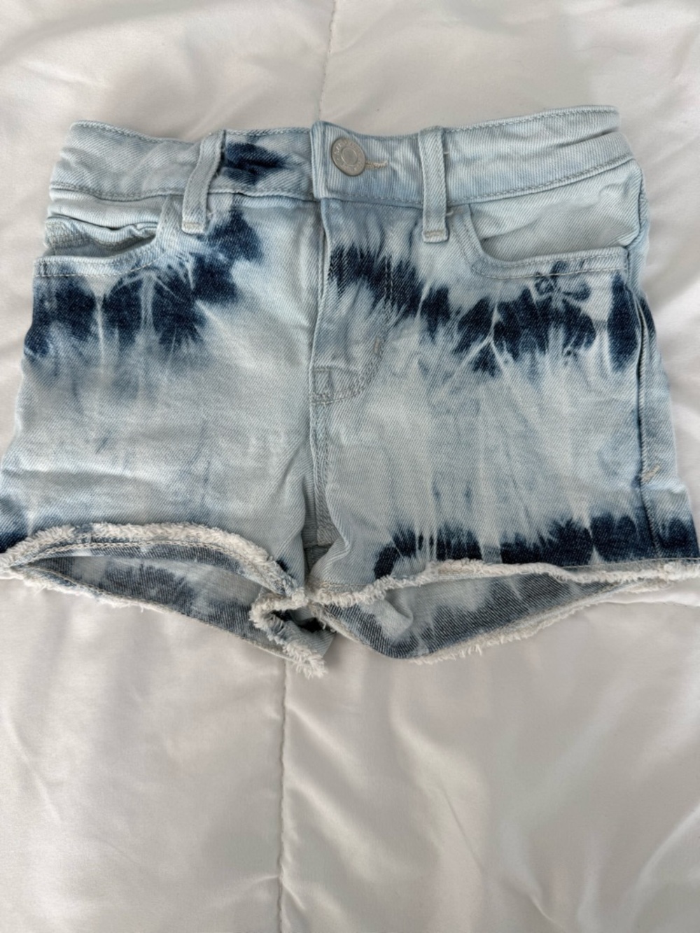 GAP Tie-Dye Denim Jean Shorts - Light Blue & Navy